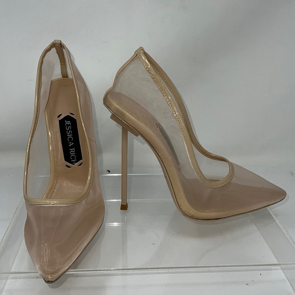 Jessica Rich Sz 37 US 7 Nude Mesh Pump - Picture 1 of 9